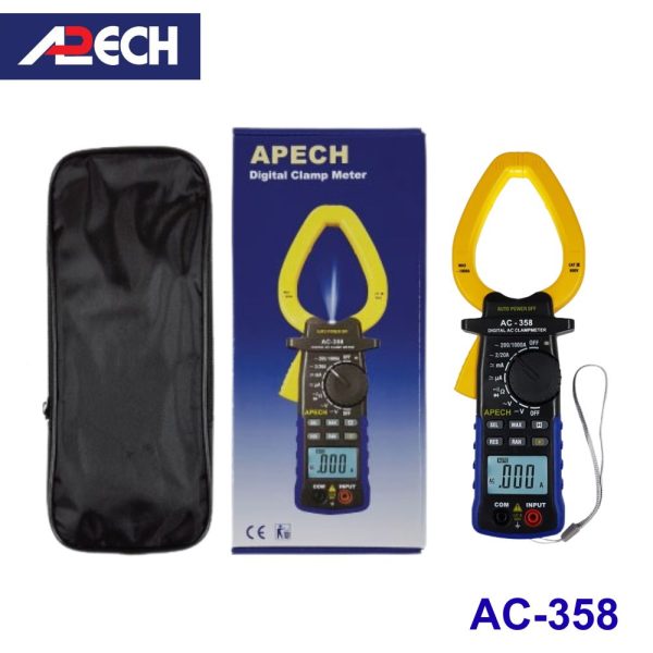 Ampe kìm APECH AC-358 đo dòng AC (1000A), Ampe kìm giá rẻ APECH AC358, APECH AC-358 Digital AC Clamp Meter