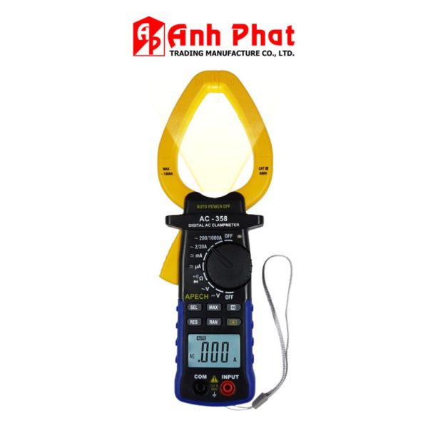 Ampe kìm APECH AC-358 đo dòng AC (1000A), Ampe kìm giá rẻ APECH AC358, APECH AC-358 Digital AC Clamp Meter