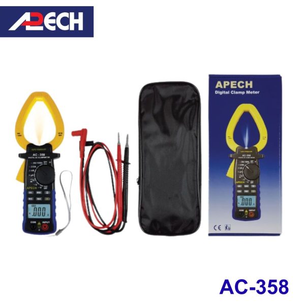 Ampe kìm APECH AC-358 đo dòng AC (1000A), Ampe kìm giá rẻ APECH AC358, APECH AC-358 Digital AC Clamp Meter