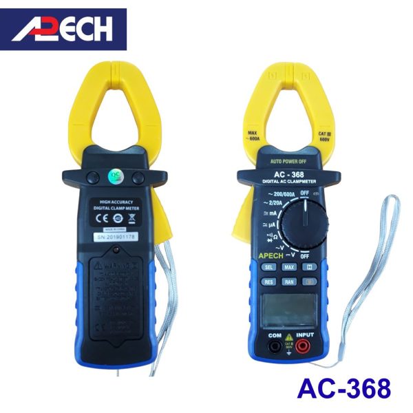 Ampe kìm APECH AC-368 đo dòng AC (600A), Ampe kìm giá rẻ APECH AC368, APECH AC-368 Digital AC ClampMeter