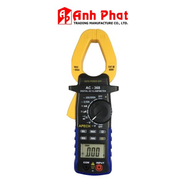 Ampe kìm APECH AC-368 đo dòng AC (600A), Ampe kìm giá rẻ APECH AC368, APECH AC-368 Digital AC ClampMeter