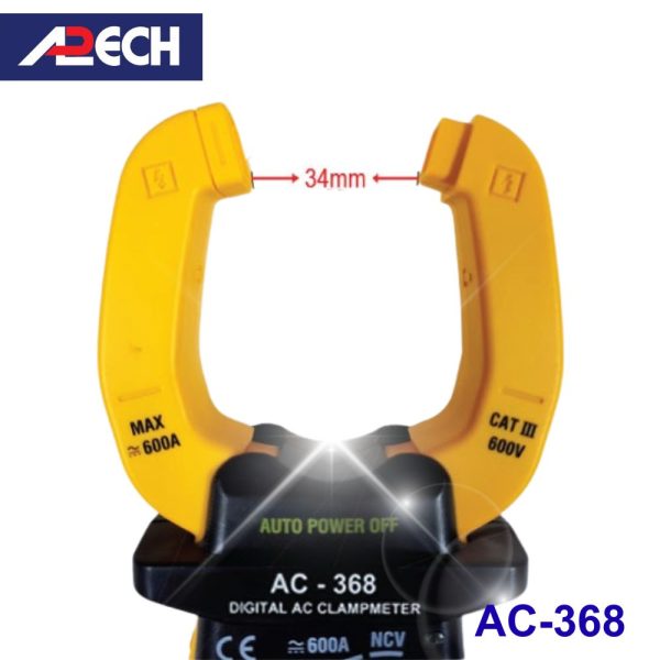 Ampe kìm APECH AC-368 đo dòng AC (600A), Ampe kìm giá rẻ APECH AC368, APECH AC-368 Digital AC ClampMeter
