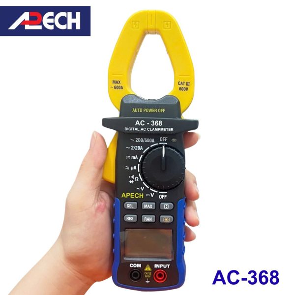 Ampe kìm APECH AC-368 đo dòng AC (600A), Ampe kìm giá rẻ APECH AC368, APECH AC-368 Digital AC ClampMeter