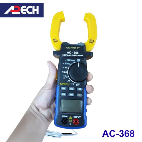 Ampe kìm APECH AC-368 đo dòng AC (600A), Ampe kìm giá rẻ APECH AC368, APECH AC-368 Digital AC ClampMeter