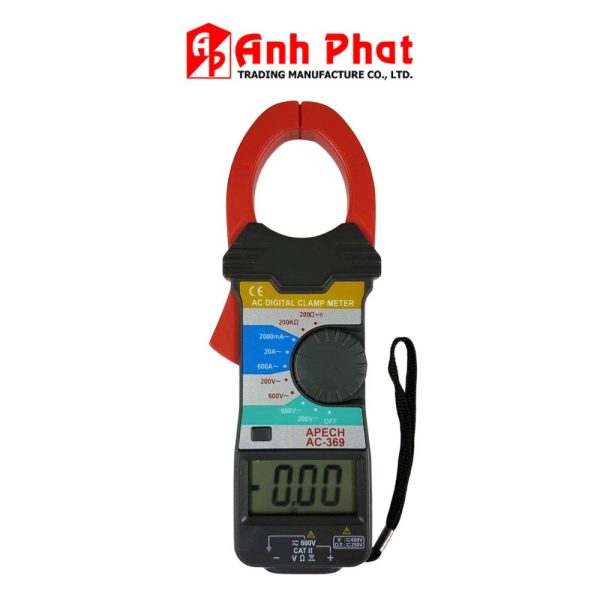Ampe kìm APECH AC-369 đo dòng AC (600A), Ampe kìm giá rẻ APECH AC 369, APECH AC-369 Digital AC Clamp Meter