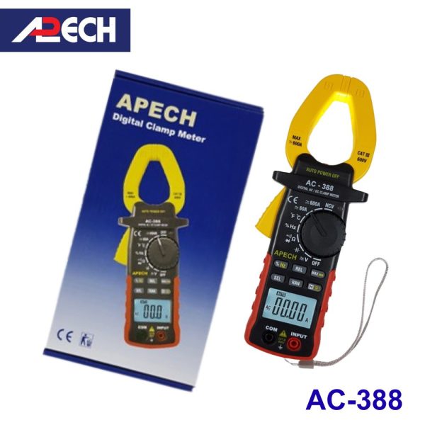 Ampe kìm APECH AC-388 đo dòng AC/DC (600A), Ampe kìm AC/DC APECH AC388, APECH AC 388 Digital AC/DC Clamp Meter