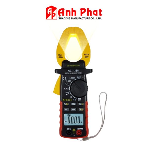 Ampe kìm APECH AC-388 đo dòng AC/DC (600A), Ampe kìm AC/DC APECH AC388, APECH AC 388 Digital AC/DC Clamp Meter