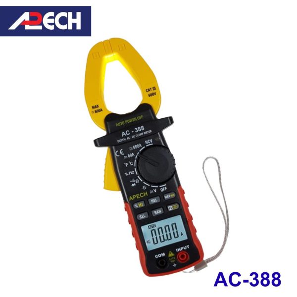 Ampe kìm APECH AC-388 đo dòng AC/DC (600A), Ampe kìm AC/DC APECH AC388, APECH AC 388 Digital AC/DC Clamp Meter