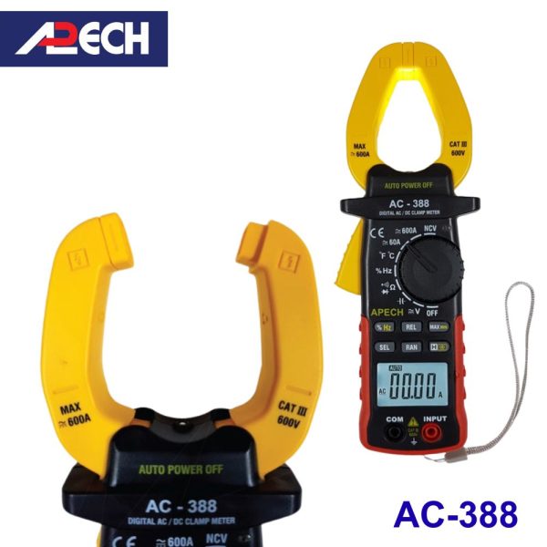 Ampe kìm APECH AC-388 đo dòng AC/DC (600A), Ampe kìm AC/DC APECH AC388, APECH AC 388 Digital AC/DC Clamp Meter