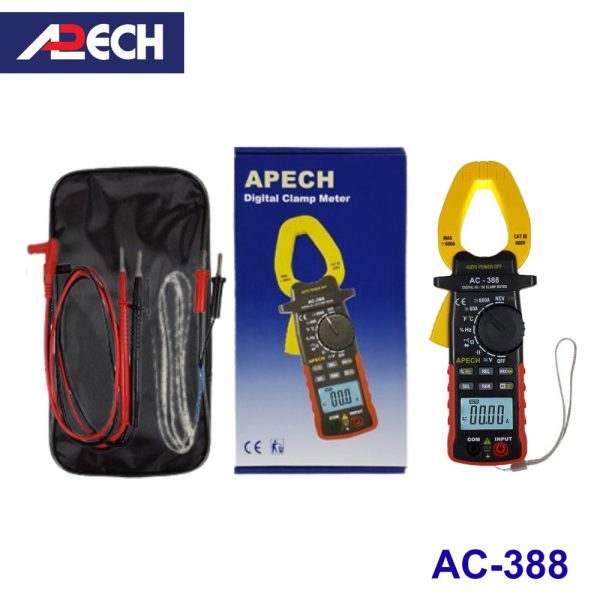 Ampe kìm APECH AC-388 đo dòng AC/DC (600A), Ampe kìm AC/DC APECH AC388, APECH AC 388 Digital AC/DC Clamp Meter
