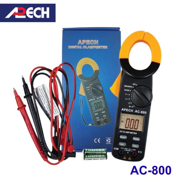 Ampe kìm APECH AC-800 đo dòng AC (600A), Ampe kìm giá rẻ APECH AC 800, APECH AC-800 Digital AC Clamp Meter