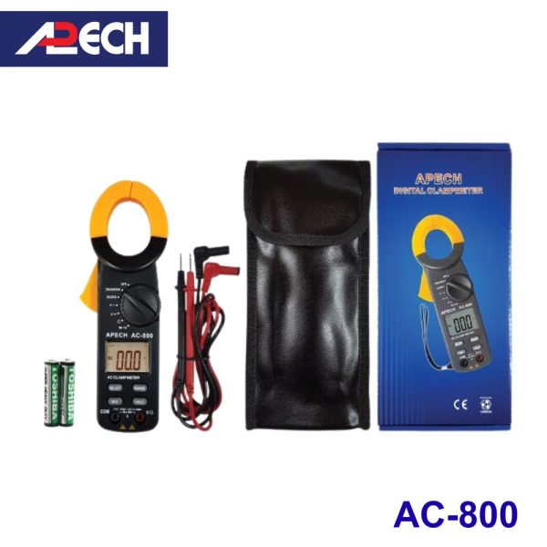 Ampe kìm APECH AC-800 đo dòng AC (600A), Ampe kìm giá rẻ APECH AC 800, APECH AC-800 Digital AC Clamp Meter