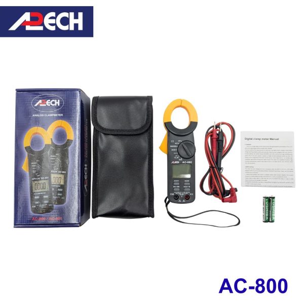 Ampe kìm APECH AC-800 đo dòng AC (600A), Ampe kìm giá rẻ APECH AC 800 True-RMS, APECH AC-800 True RMS Digital AC Clamp Meter