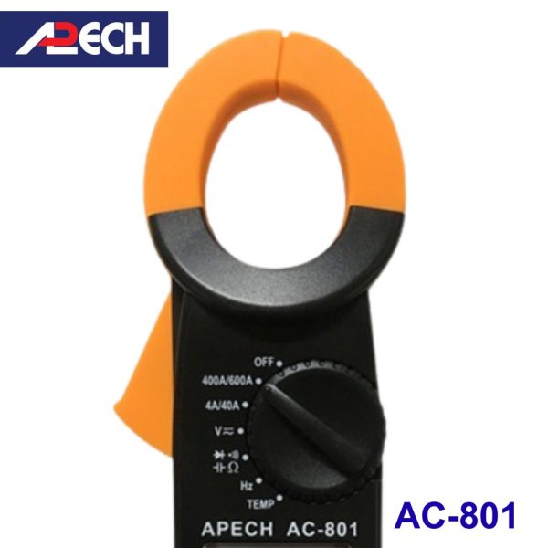Ampe kìm APECH AC-801 đo dòng AC (600A), Ampe kìm giá rẻ APECH AC801, APECH AC 801 Digital Clamp Meter