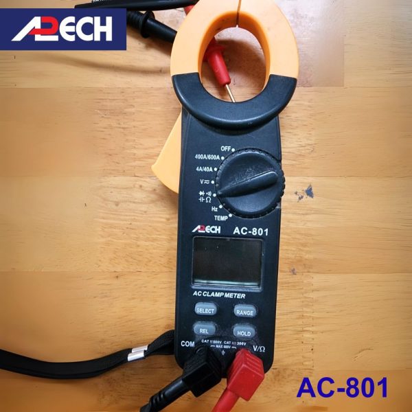 Ampe kìm APECH AC-801 đo dòng AC (600A), Ampe kìm giá rẻ APECH AC801, APECH AC 801 Digital Clamp Meter