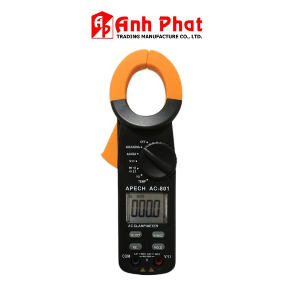 Ampe kìm APECH AC-801 đo dòng AC (600A), Ampe kìm giá rẻ APECH AC801, APECH AC 801 Digital Clamp Meter