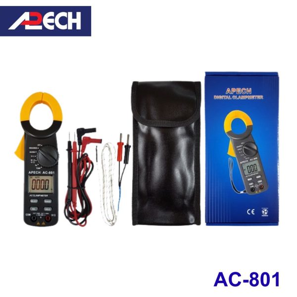 Ampe kìm APECH AC-801 đo dòng AC (600A), Ampe kìm giá rẻ APECH AC801, APECH AC 801 Digital Clamp Meter