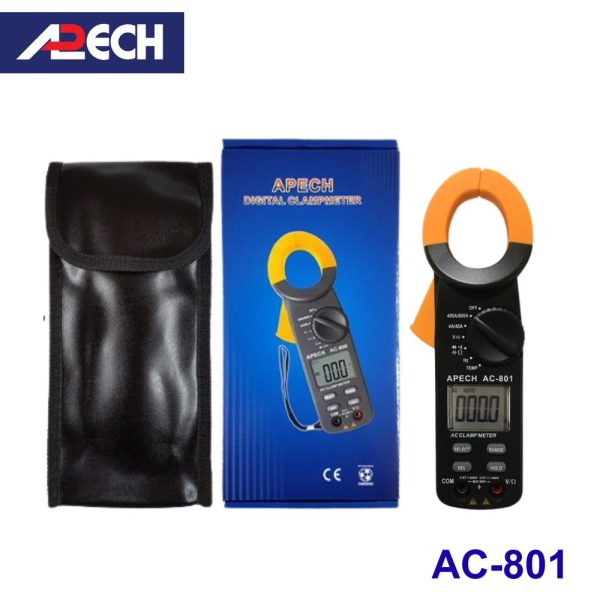 Ampe kìm APECH AC-801 đo dòng AC (600A), Ampe kìm giá rẻ APECH AC801, APECH AC 801 Digital Clamp Meter