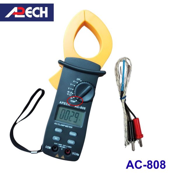 Ampe kìm APECH AC-808 đo dòng AC (1000A), Ampe kìm giá rẻ APECH AC 808, APECH AC808 Digital AC ClampMeter
