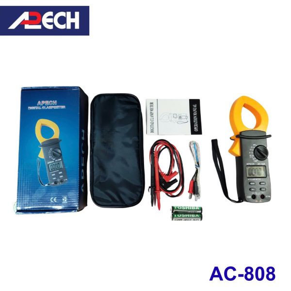 Ampe kìm APECH AC-808 đo dòng AC (1000A), Ampe kìm giá rẻ APECH AC 808, APECH AC808 Digital AC ClampMeter