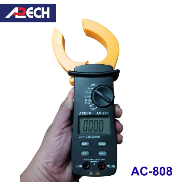 Ampe kìm APECH AC-808 đo dòng AC (1000A), Ampe kìm giá rẻ APECH AC 808, APECH AC808 Digital AC ClampMeter