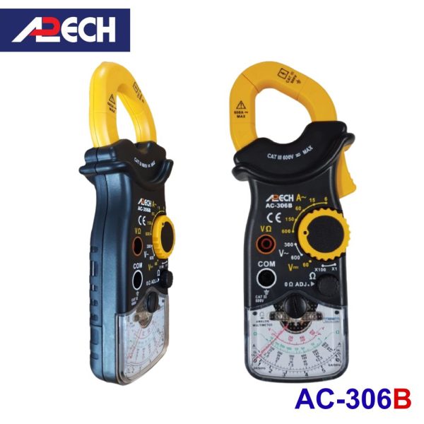 Ampe kìm cơ APECH AC-306B chỉ thị kim đo dòng AC (600A), Ampe kìm kim APECH AC306B, APECH AC 306B Analog Clamp Meter
