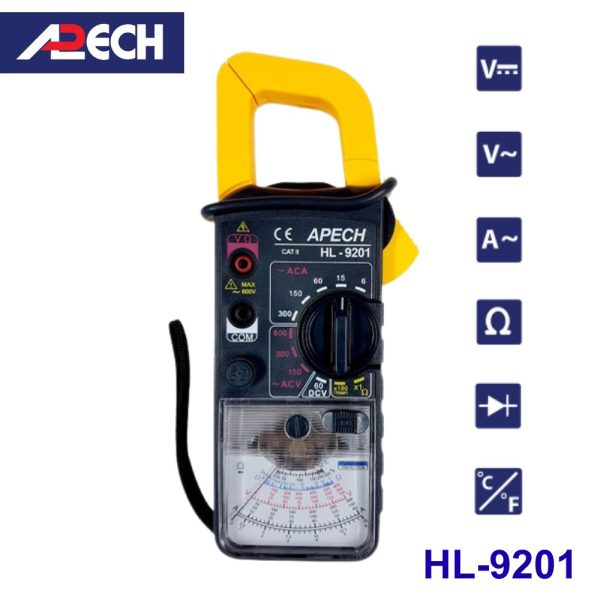 Ampe kìm cơ APECH HL-9201 chỉ thị kim đo dòng AC (300A), Ampe kìm kim APECH HL9201, APECH HL 9201 Analog Clamp Meter