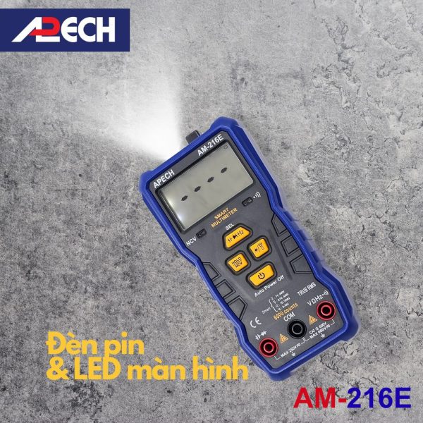 Đồng hồ vạn năng APECH AM-216E True-RMS đo điện AC/DC, đồng hồ vạn năng thông minh APECH AM216E TrueRMS, APECH AM-216E True-RMS Digital Multimeter