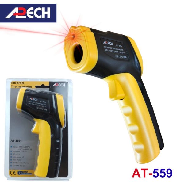 Máy đo nhiệt độ hồng ngoại APECH AT-559 (2 trong 1), máy đo nhiệt độ giá rẻ APECH AT559, APECH AT 559 Infrared Thermometer