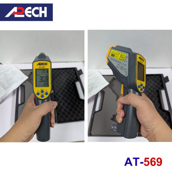 Máy đo nhiệt độ hồng ngoại APECH AT-569, thiết bị đo nhiệt độ từ xa APECH AT 569, nhiệt kế hồng ngoại APECH AT-569 Infrared Thermometer