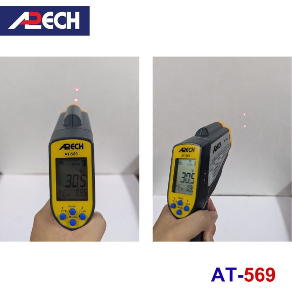 Máy đo nhiệt độ hồng ngoại APECH AT-569, thiết bị đo nhiệt độ từ xa APECH AT 569, nhiệt kế hồng ngoại APECH AT-569 Infrared Thermometer