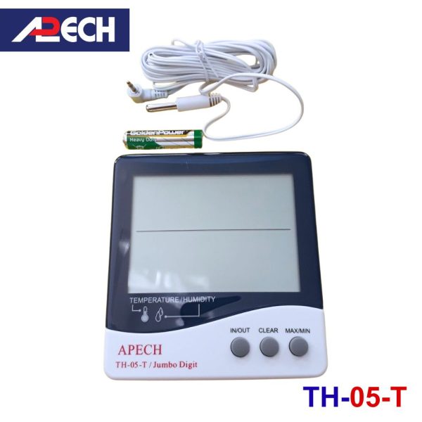Nhiệt ẩm kế điện tử APECH TH-05T treo tường, nhiệt ẩm kế có dây APECH TH-05-T, APECH TH05T digital thermo-hygrometer