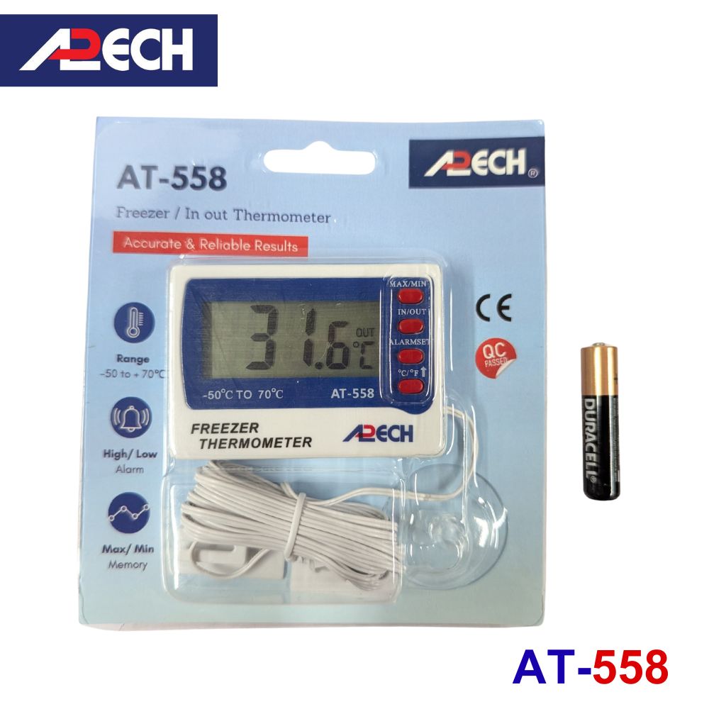 Nhiệt kế điện tử APECH AT-558 đo nhiệt độ ngăn đông tủ lạnh Nhiệt kế điện tử APECH AT-558 đo nhiệt độ ngăn đông tủ lạnh, nhiệt kế đo tủ lạnh tủ đông APECH AT 558, Freezer In Out Thermometer APECH AT-558