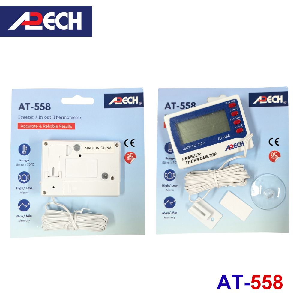 Nhiệt kế điện tử APECH AT-558 đo nhiệt độ ngăn đông tủ lạnh Nhiệt kế điện tử APECH AT-558 đo nhiệt độ ngăn đông tủ lạnh, nhiệt kế đo tủ lạnh tủ đông APECH AT 558, Freezer In Out Thermometer APECH AT-558