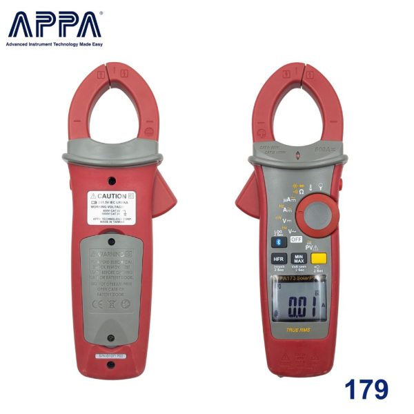 Ampe kìm APPA 179 True-RMS đo điện năng lượng mặt trời AC/DC, Ampe kìm đo điện mặt trời APPA 179, APPA 179 Clamp Meter