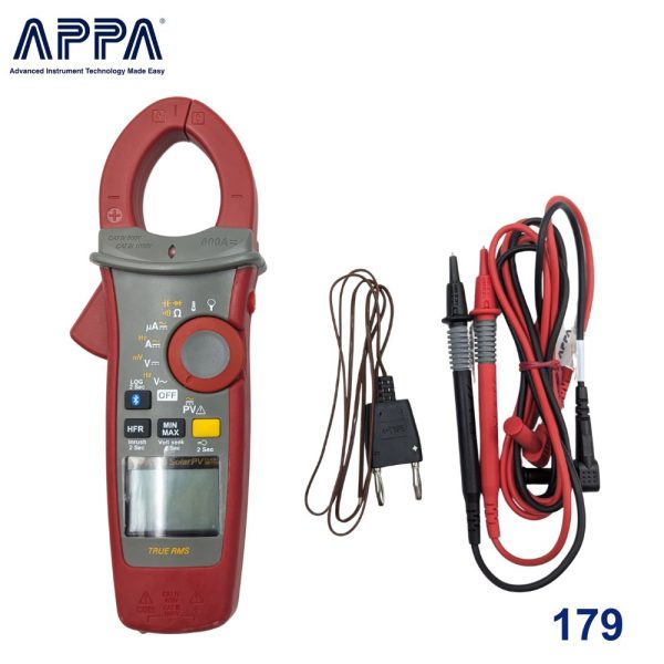 Ampe kìm APPA 179 True-RMS đo điện năng lượng mặt trời AC/DC, Ampe kìm đo điện mặt trời APPA 179, APPA 179 Clamp Meter