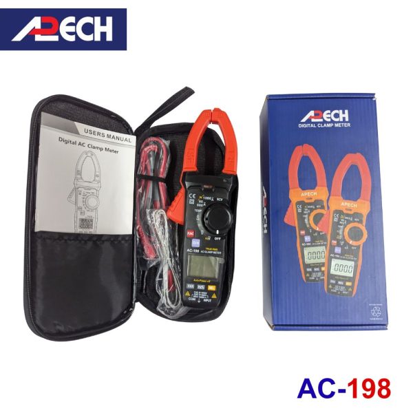 Ampe kìm APECH AC-198 True-RMS (1000V/1000A), đồng hồ ampe kìm APECH AC 198 True RMS, APECH AC198 True-RMS Clamp Meter