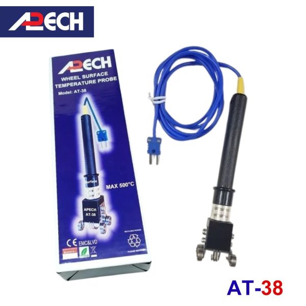 Cây đo nhiệt độ tiếp xúc có bánh xe APECH AT-38, que đo nhiệt độ con lăn loại K APECH AT38, APECH AT 38 Type K temperature probe