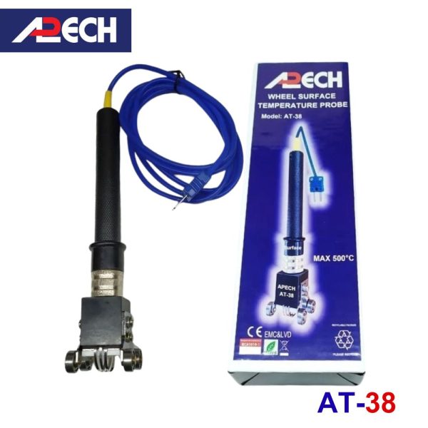 Cây đo nhiệt độ tiếp xúc có bánh xe APECH AT-38, que đo nhiệt độ con lăn loại K APECH AT38, APECH AT 38 Type K temperature probe