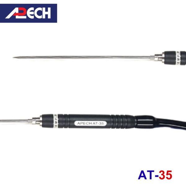 Cây đo nhiệt độ tiếp xúc đầu nhọn APECH AT-35 (-50 ~ 600 độ C), cây đo nhiệt độ xuyên thấu APECH AT35, que đo nhiệt độ APECH AT 35 K-Type Thermocouple Probe