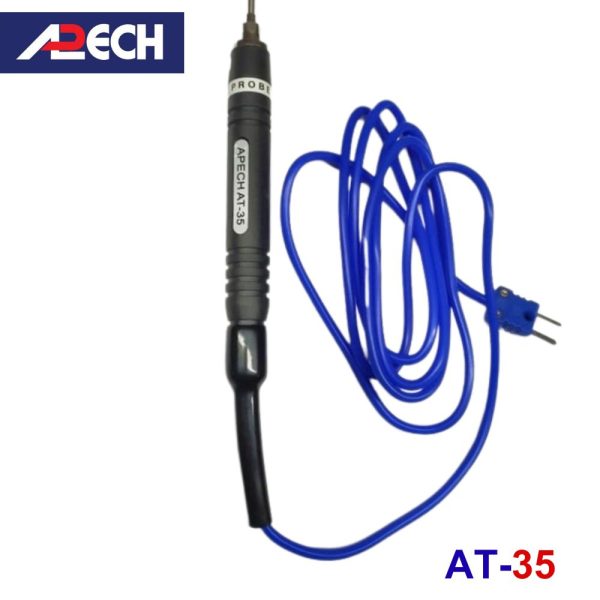 Cây đo nhiệt độ tiếp xúc đầu nhọn APECH AT-35 (-50 ~ 600 độ C), cây đo nhiệt độ xuyên thấu APECH AT35, que đo nhiệt độ APECH AT 35 K-Type Thermocouple Probe
