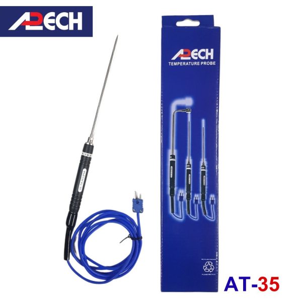 Cây đo nhiệt độ tiếp xúc đầu nhọn APECH AT-35 (-50 ~ 600 độ C), cây đo nhiệt độ xuyên thấu APECH AT35, que đo nhiệt độ APECH AT 35 K-Type Thermocouple Probe
