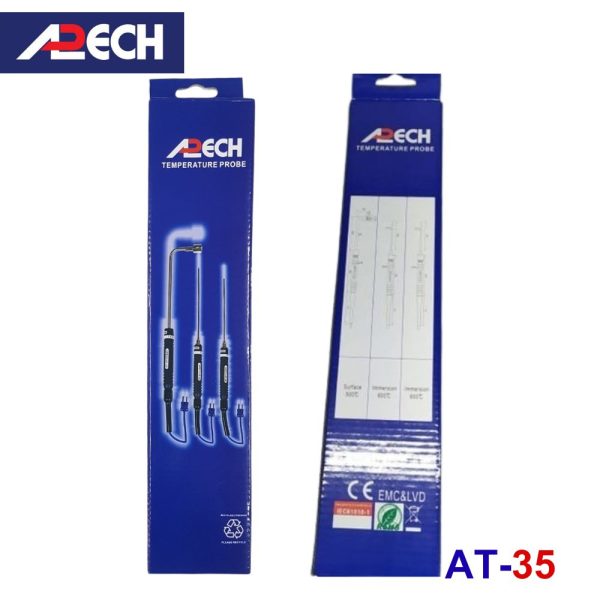 Cây đo nhiệt độ tiếp xúc đầu nhọn APECH AT-35 (-50 ~ 600 độ C), cây đo nhiệt độ xuyên thấu APECH AT35, que đo nhiệt độ APECH AT 35 K-Type Thermocouple Probe