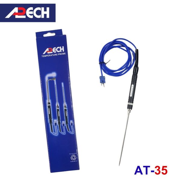 Cây đo nhiệt độ tiếp xúc đầu nhọn APECH AT-35 (-50 ~ 600 độ C), cây đo nhiệt độ xuyên thấu APECH AT35, que đo nhiệt độ APECH AT 35 K-Type Thermocouple Probe