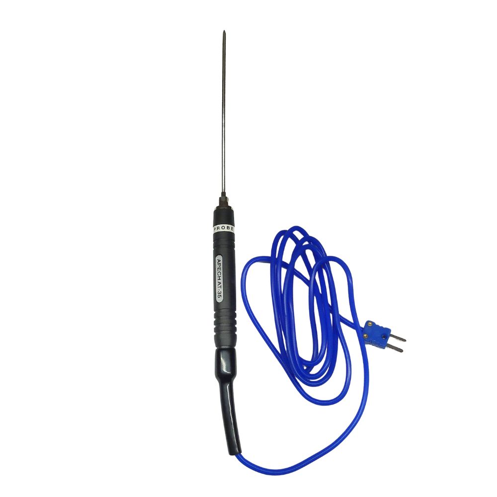 Cây đo nhiệt độ tiếp xúc đầu nhọn APECH AT-35 (-50 ~ 600 độ C), cây đo nhiệt độ xuyên thấu APECH AT35, que đo nhiệt độ APECH AT 35 K-Type Thermocouple Probe