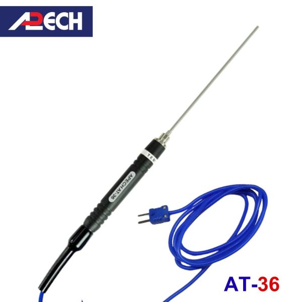 Cây đo nhiệt độ tiếp xúc đầu tù APECH AT-36 (-50 ~ 600⁰C), que đo nhiệt độ loại K APECH AT36, APECH AT 36 K-Type Thermocouple Probe