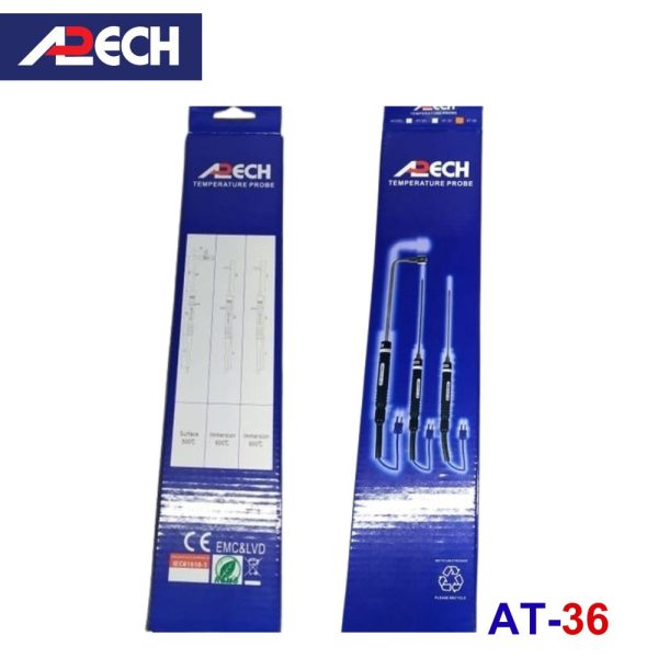 Cây đo nhiệt độ tiếp xúc đầu tù APECH AT-36 (-50 ~ 600⁰C), que đo nhiệt độ loại K APECH AT36, APECH AT 36 K-Type Thermocouple Probe