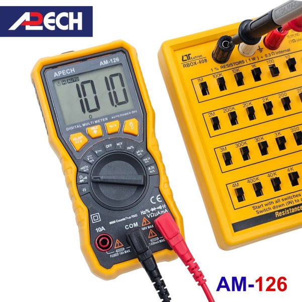 Đồng hồ vạn năng APECH AM-126 True-RMS đo điện AC/DC tự động chỉnh dải đo, đồng hồ VOM AC/DC APECH AM126 True RMS, APECH AM-126 Digital AC/DC Multimeter