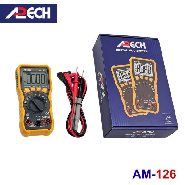 Đồng hồ vạn năng APECH AM-126 True-RMS đo điện AC/DC tự động chỉnh dải đo, đồng hồ VOM AC/DC APECH AM126 True RMS, APECH AM-126 Digital AC/DC Multimeter