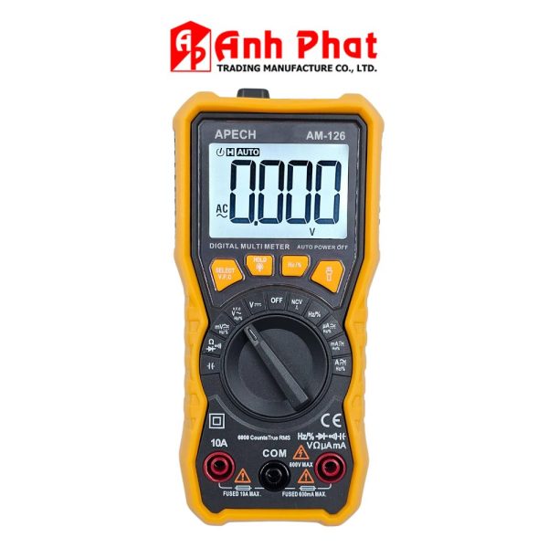 Đồng hồ vạn năng APECH AM-126 True-RMS đo điện AC/DC tự động chỉnh dải đo, đồng hồ VOM AC/DC APECH AM126 True RMS, APECH AM-126 Digital AC/DC Multimeter